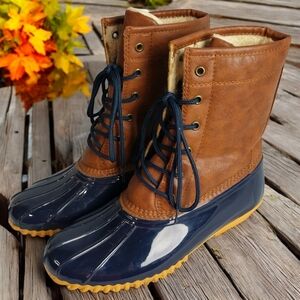 Sporto Duck Boots Womens 11 Dakota Winter Snow Rain Winter Brown Leather Lace Up